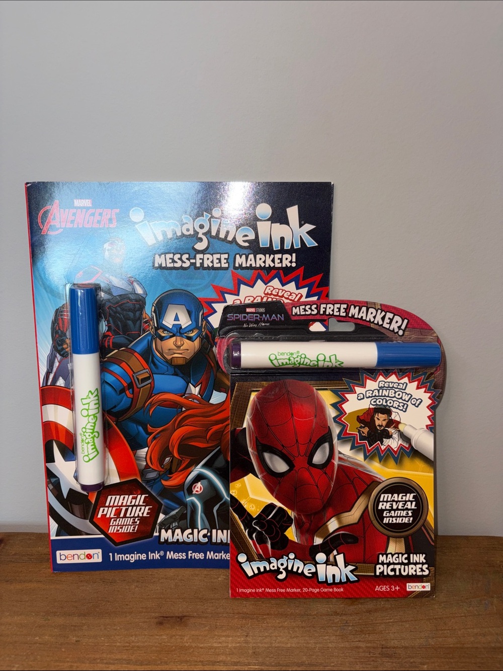 NEW Imagine Ink Avengers Spider-Man Mess-Free Marker Kids Activity Set - Blue